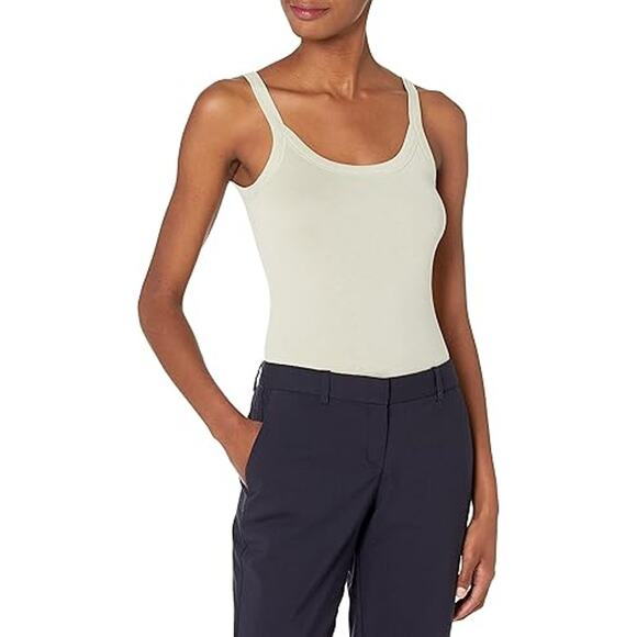 Vince Womens Size Medium Scoop Neck Cami Tank Celery Green Pima Cotton - Picture 1 of 11